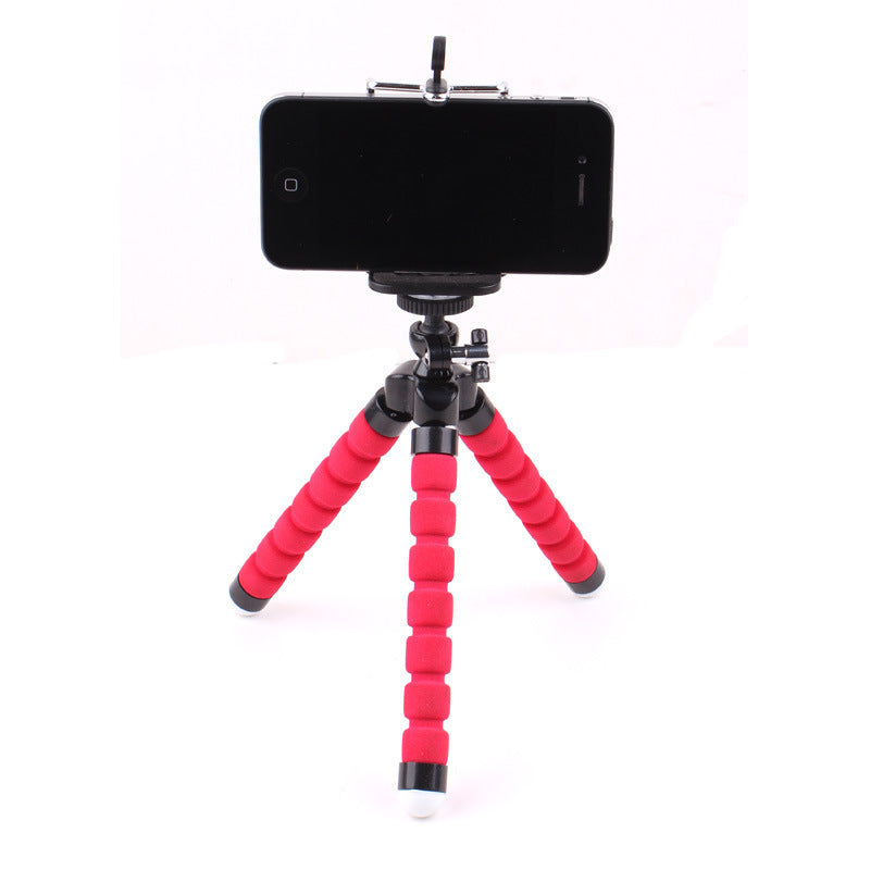 Mobile phone Bluetooth wireless self-timer tripod camera remote control clip sponge eight-claw self-timer desktop stand