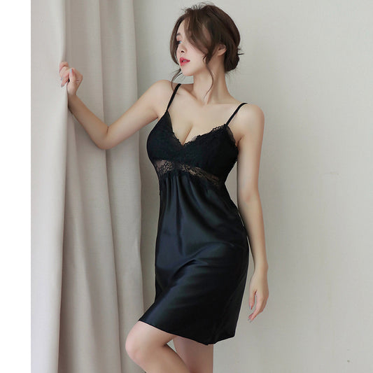 Long Night Sexy Lingerie Popular Suspender Nightgown Sexy Women's Pajamas Temptation Foreign Trade Transparent Dropshipping 1161