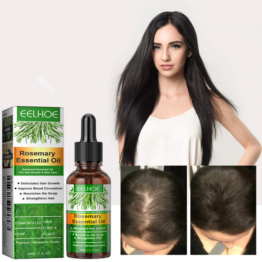 EELHOE rosemary hair care essential oil nourishes hair roots, strengthens hair, improves dry and frizzy hair, smoothes and cares for hair